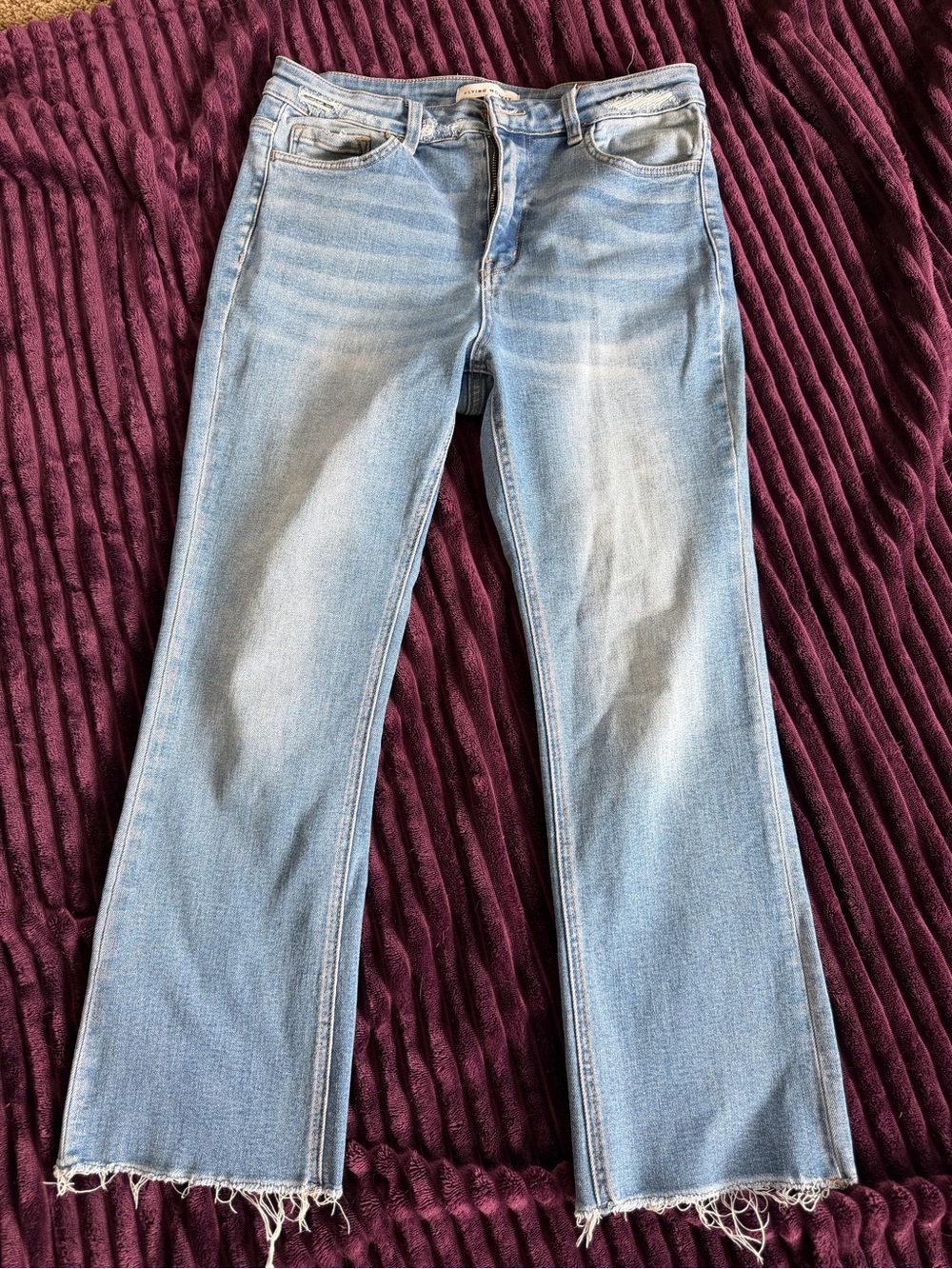 Flying Monkey Light Blue High Waisted Flare Ankle/kick flare jeans